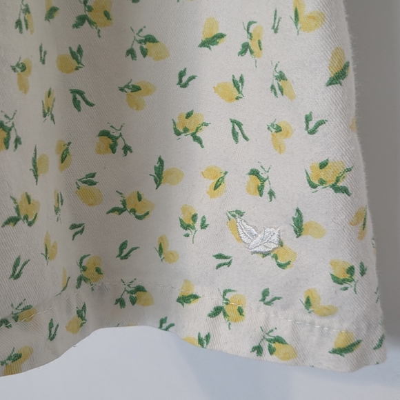 Petite Plume White And Yellow Lemon Citrus Ruffle Button Tank Dress Nightgown - Picture 5 of 10